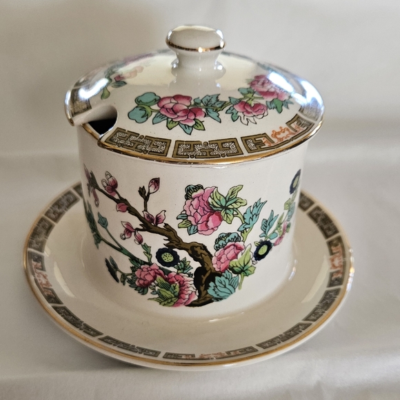 "India Tree" Vintage jam pot with lid by Maddock England. - Picture 2 of 12